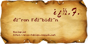 Áron Fábián névjegykártya